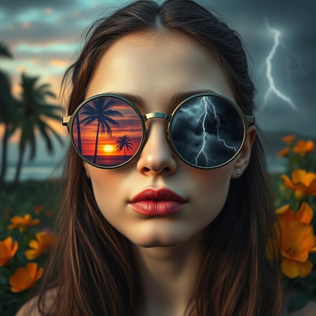 Contrasting Reflections in Vintage Eyeglasses