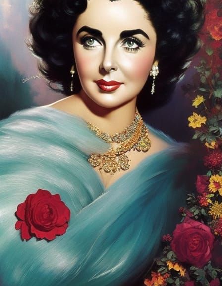 Elizabeth Taylor Portrait in Halsman Style
