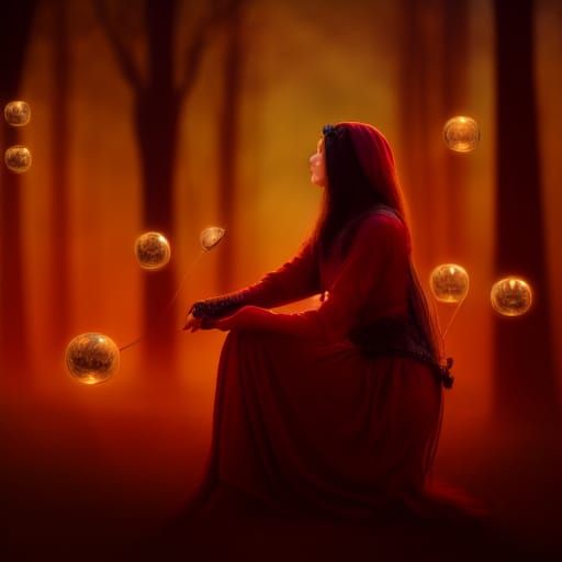 Serene Fairy in Mystical Forest, Pre-Raphaelite Style