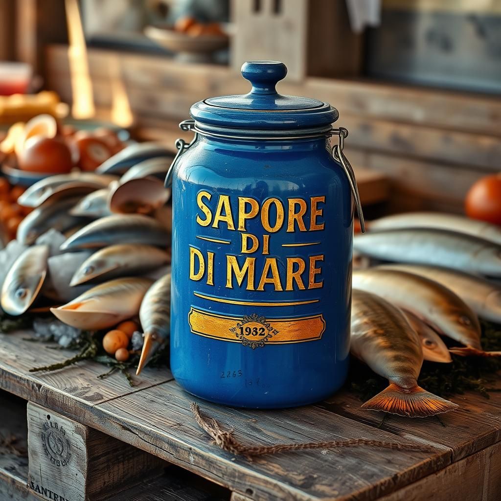 Rustic Seafood Still Life in Renaissance Style