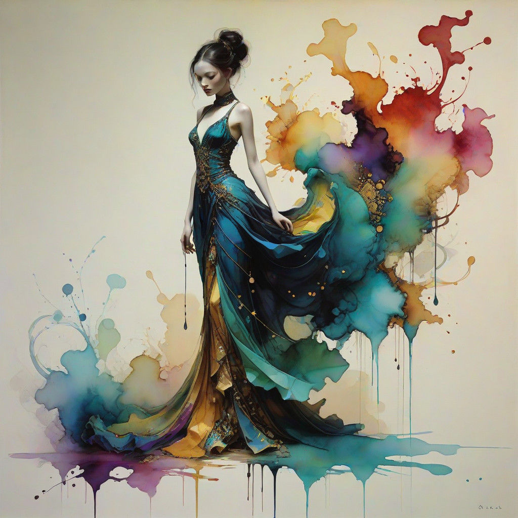 Liquid Artwork in Vibrant Triadic Colors