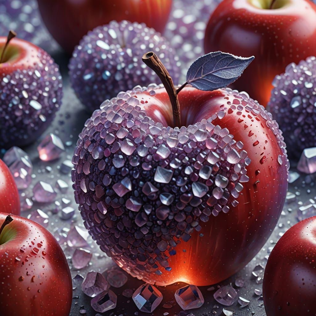 Vibrant Oil Painting of Glowing Lavender Quartz Crystals Ins...