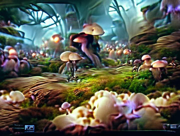 Surreal Cyberpunk Wonderland with Bioluminescent Flora