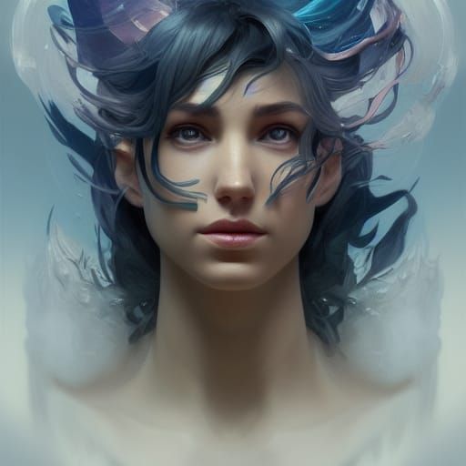 Air Elemental Portrait in Hyperdetailed Style