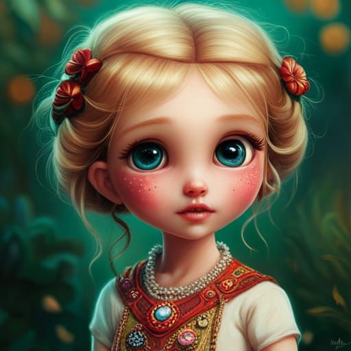 Detailed Blythe Doll Princess in Fantasy Art Style
