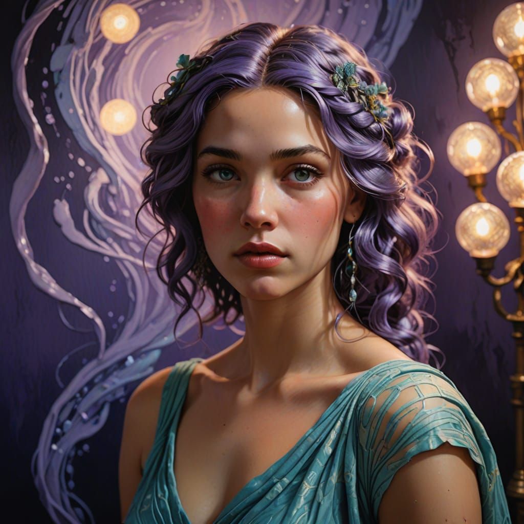 Ethereal Goddess in Soft Candlelight