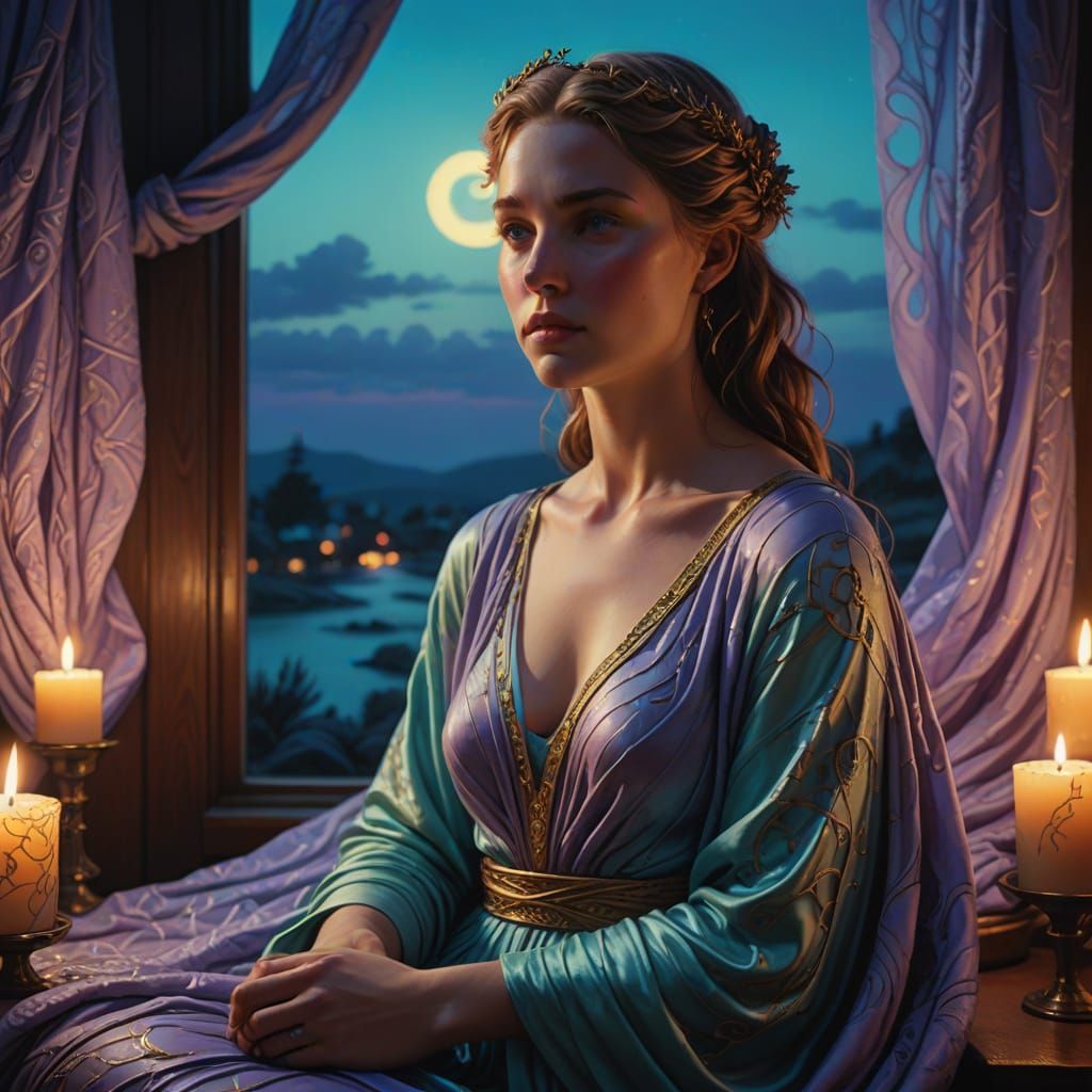 Goddess of Beauty in Luxurious Atmosphere