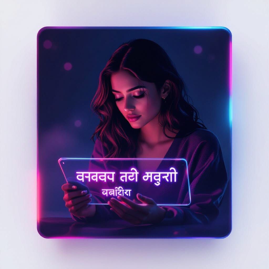 Contemplative Woman in Neon-Lit Cyberpunk Scene