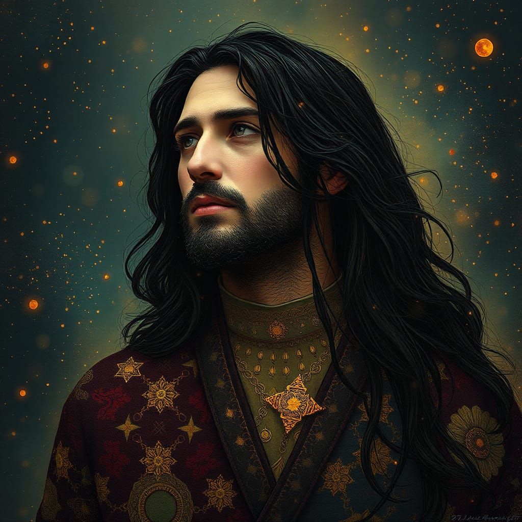 Striking Portrait Blending Photography and Pointillism