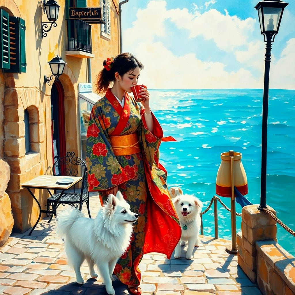 Ethereal Morning in a Mediterranean Village