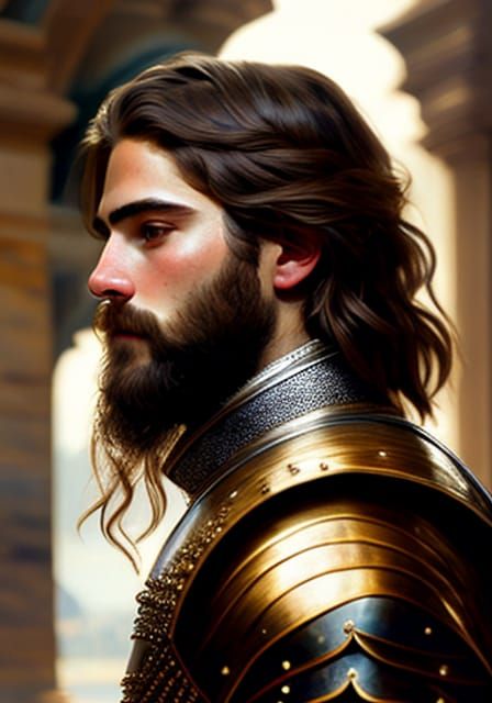 Renaissance Man Portrait in Digital Art Style