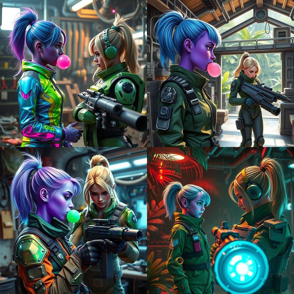 Fantastical Flight Suit in Tropical Sci-Fi Base