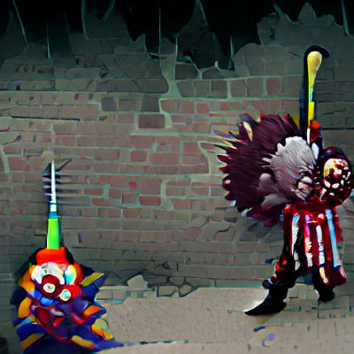 Menacing Clown with Spiked Bat