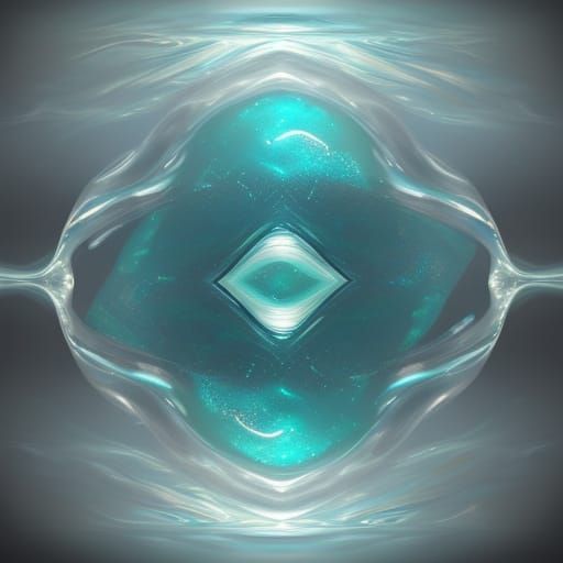 Surreal Abalone Shell Frame with Marbled Glass and Frozen Bu...