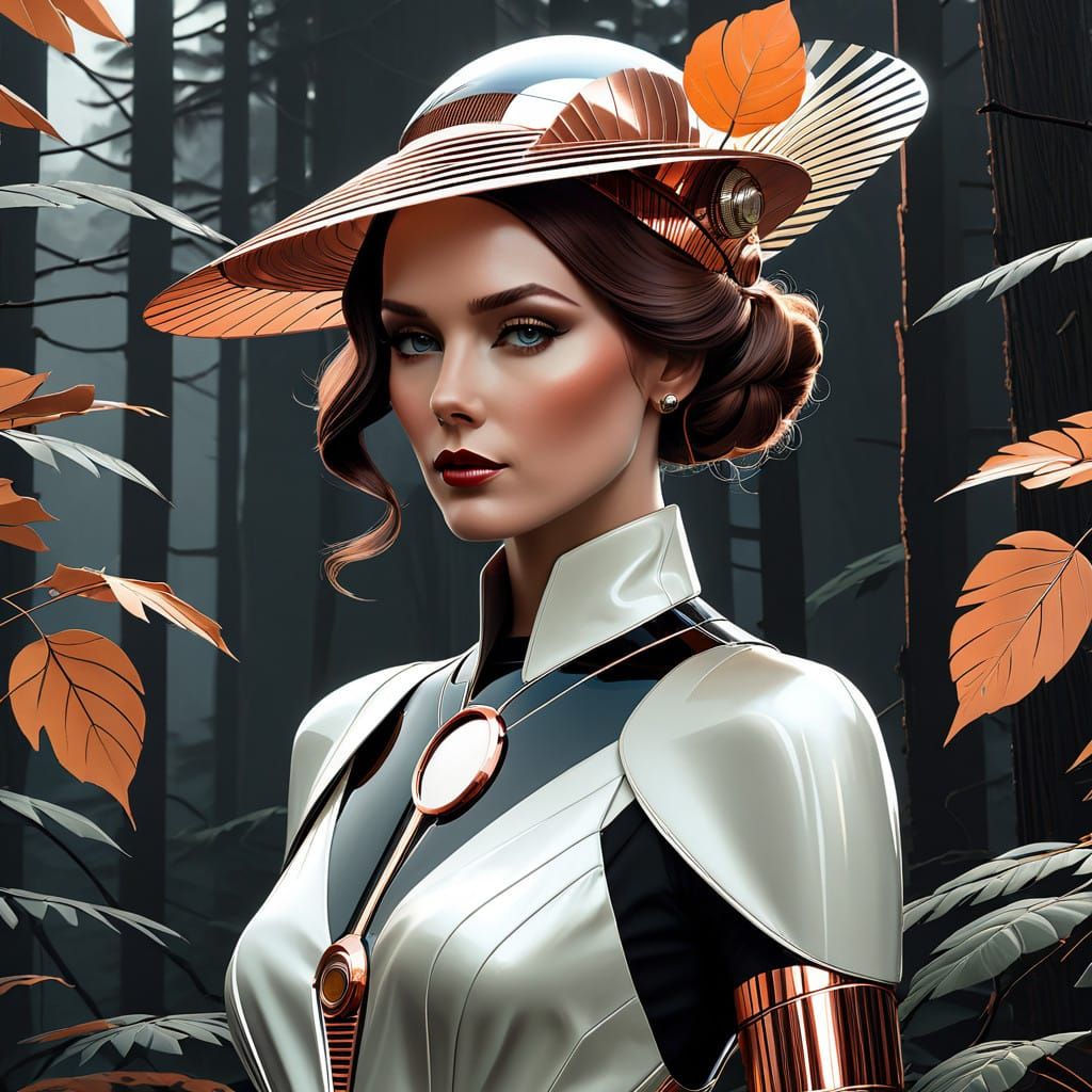 Elegant Young Woman in Art Deco Style