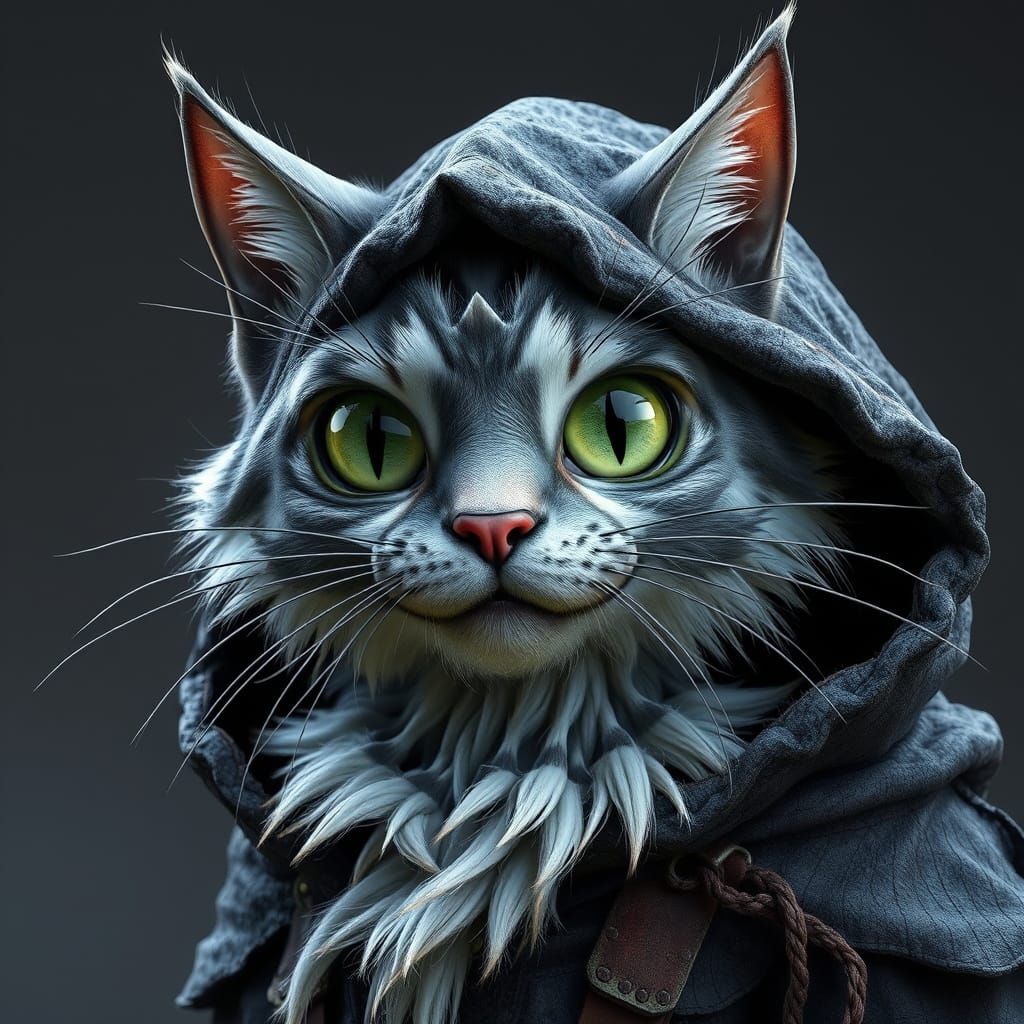 Grunge Hyper-Realistic CGI Anthropomorphic Cat