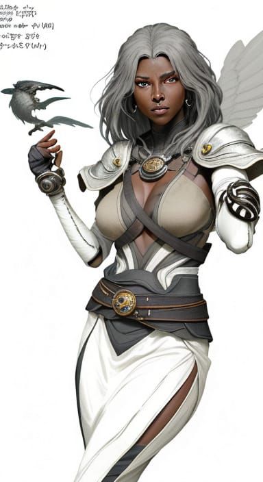 Afrofuturism Concept Art: Woman in Charcoal Style