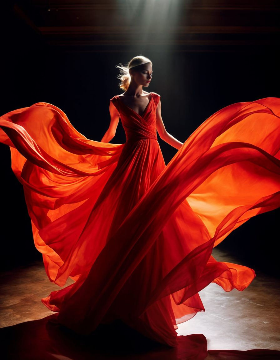 Glamorous Avant-Garde Fashion Portrait in Dramatic Lighting