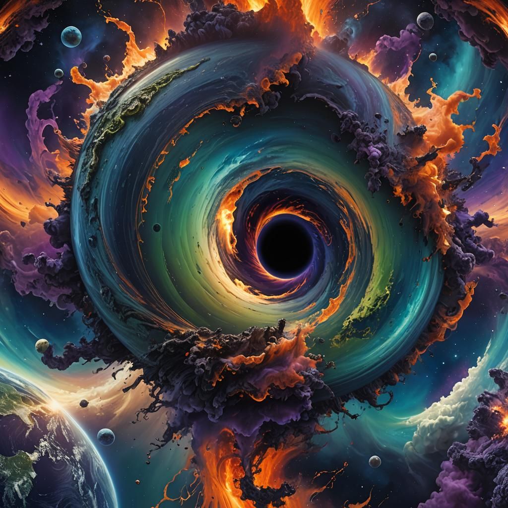 Earth Consumed: A Fantastical Black Hole Matte Painting