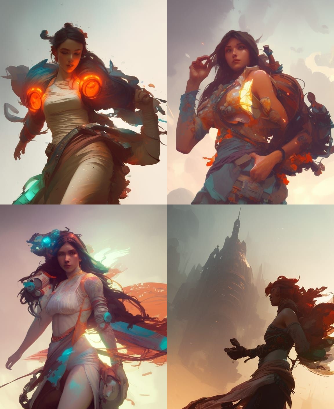 Warrior Princess Concept Art in Art Nouveau Style