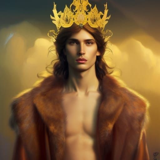 Prince with Gold Accessories: Hyperdetailed Portrait