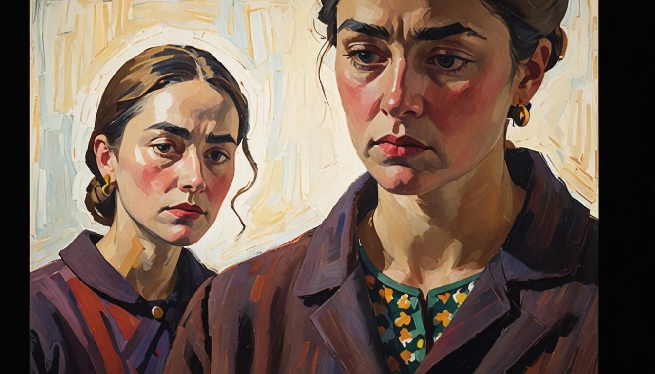 Fauvist Portrait of a Sad Woman in Vivid Colors