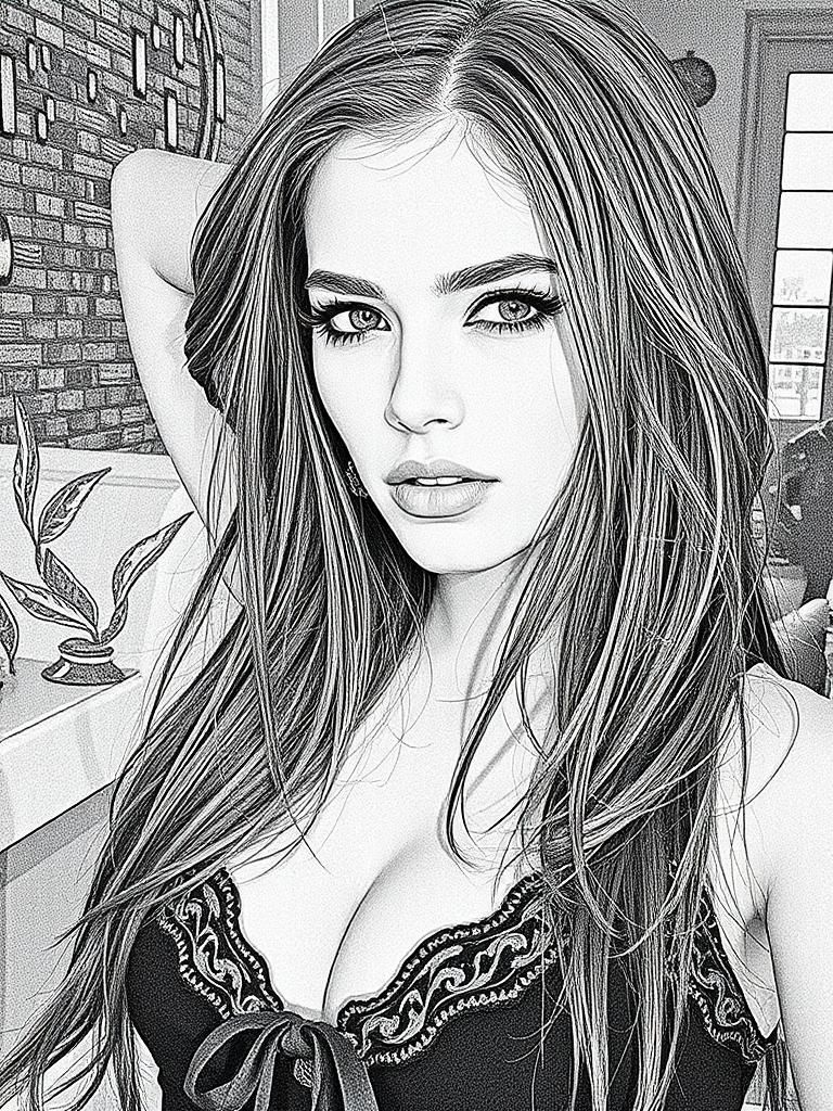 Stylish Girl with Asymmetric Haircut in Golden Light