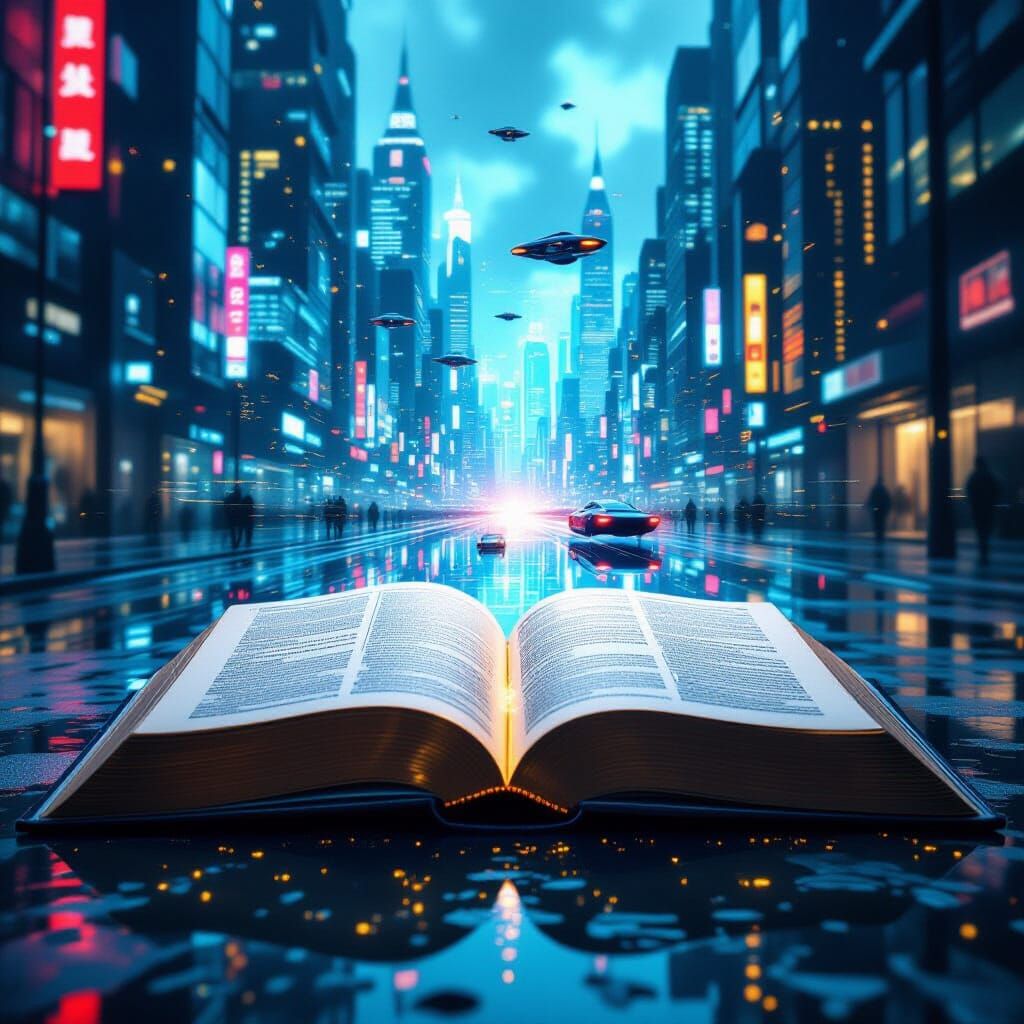 Futuristic City Revealed in Ancient Glowing Book
