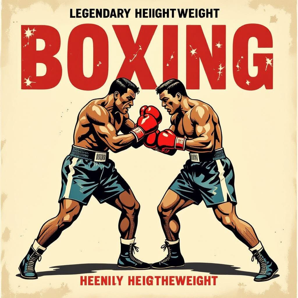Vintage Boxing Match Poster with Gritty Illustration