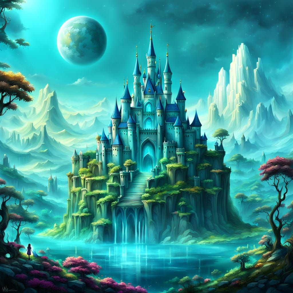 Shimmering Paradise Castle in a Fantastical World