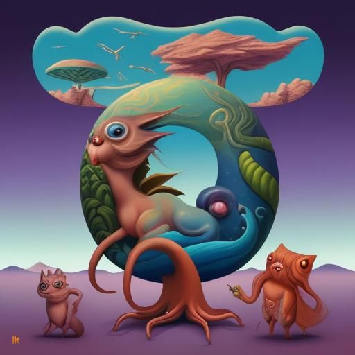 Surreal Animals in Mas-Surrealism, Peca Art Style