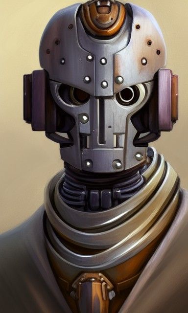 Warforged Artificer Portrait in Maximalist Matte Painting St...