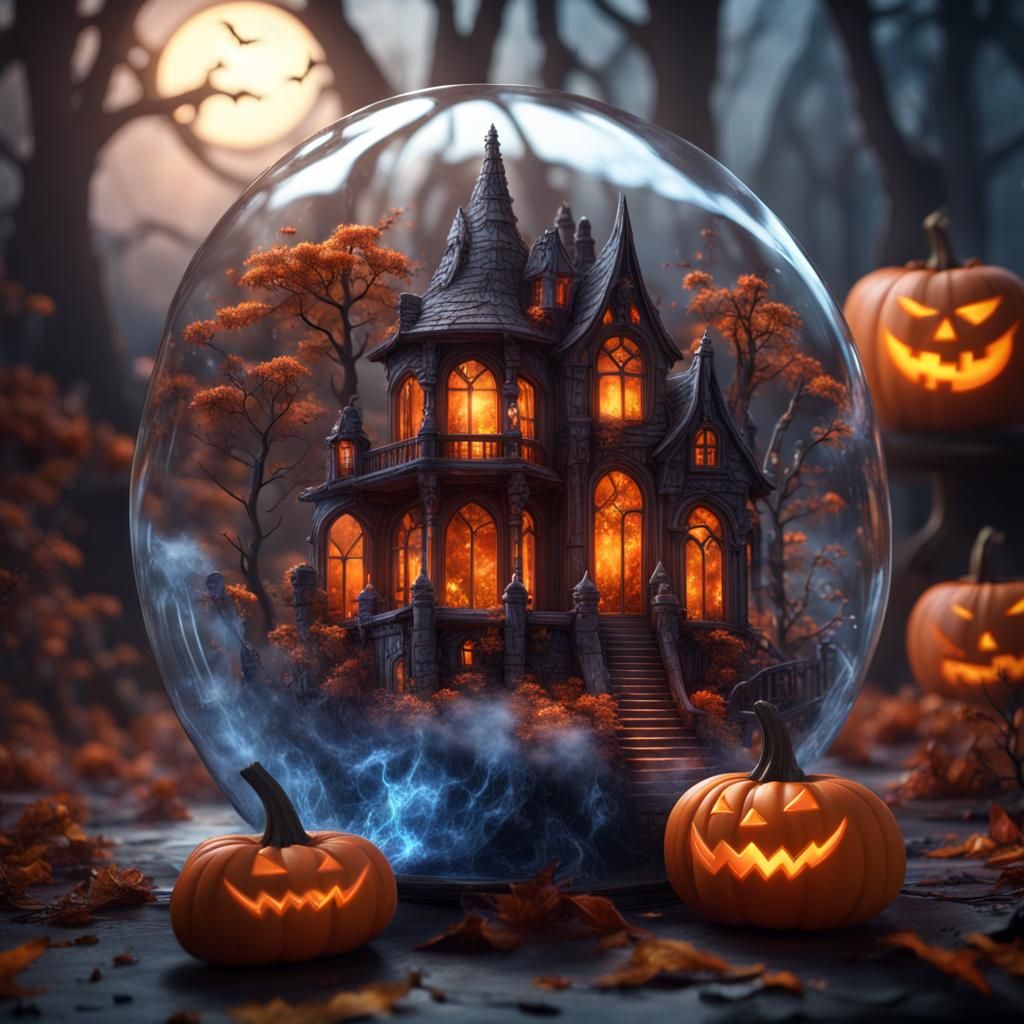 Halloween Crystal Ball in Detailed Matte Painting