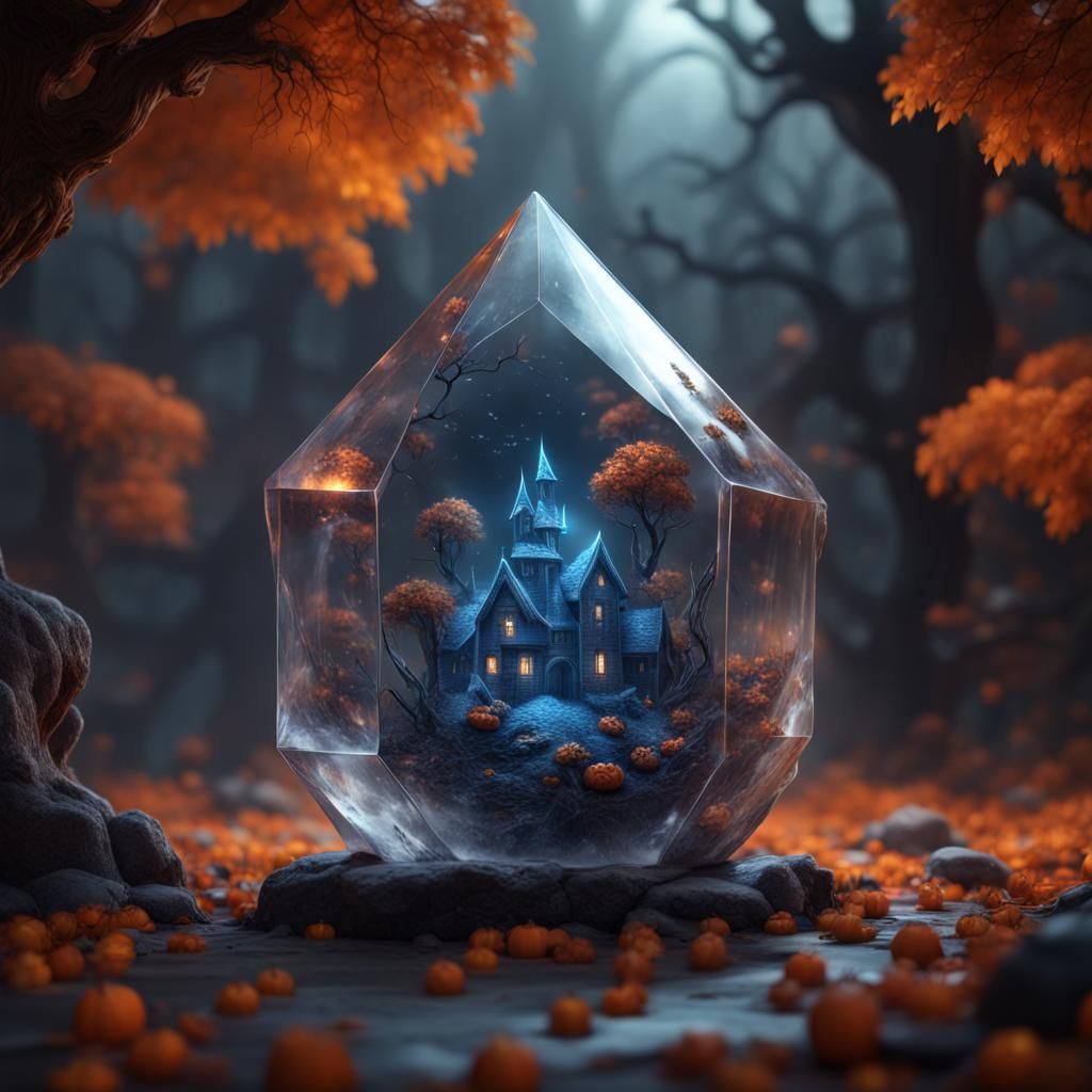 Halloween Crystal Orb: Detailed Matte Painting