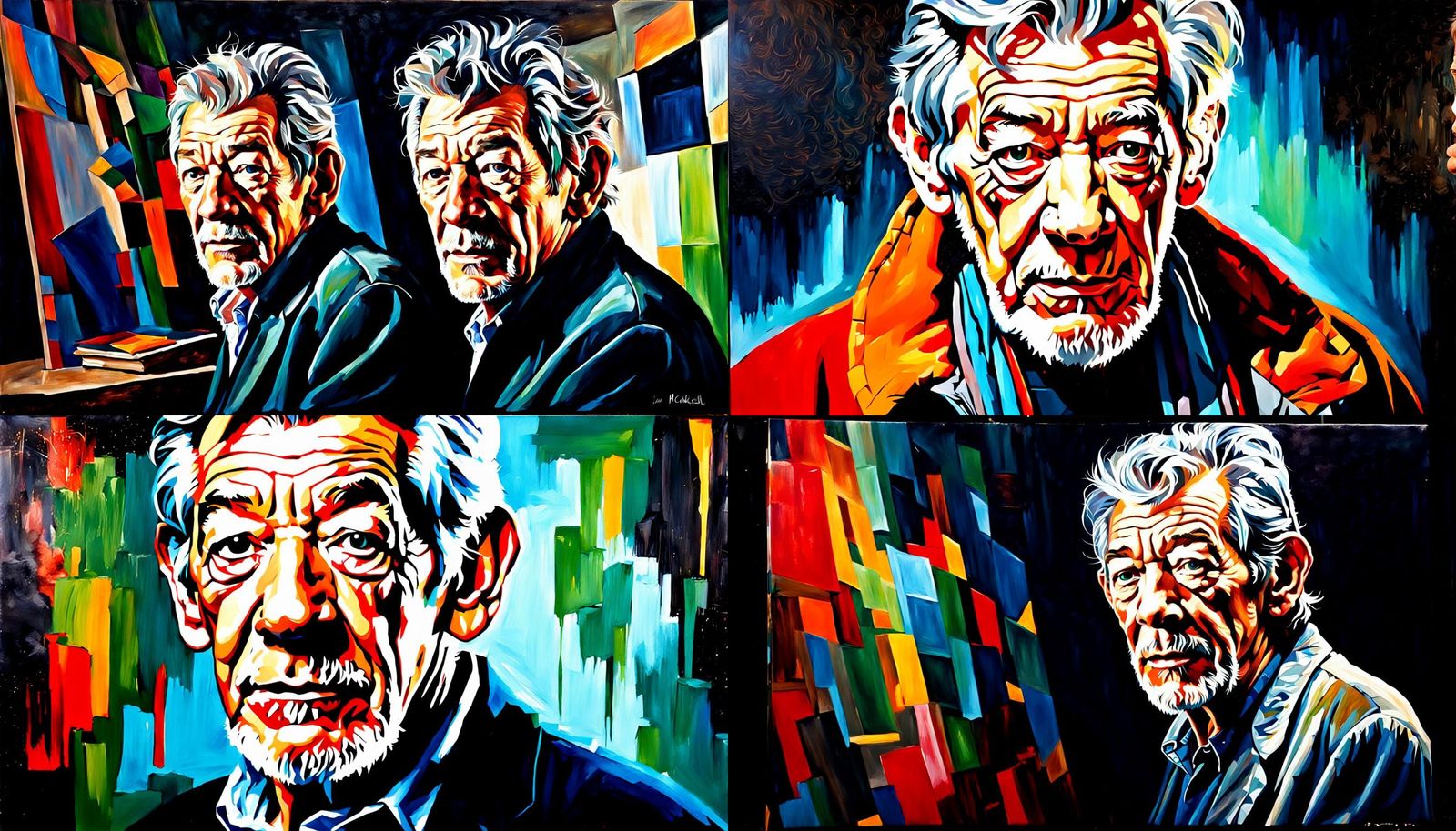 Hyperrealistic Acrylic Portrait of Ian McKellen