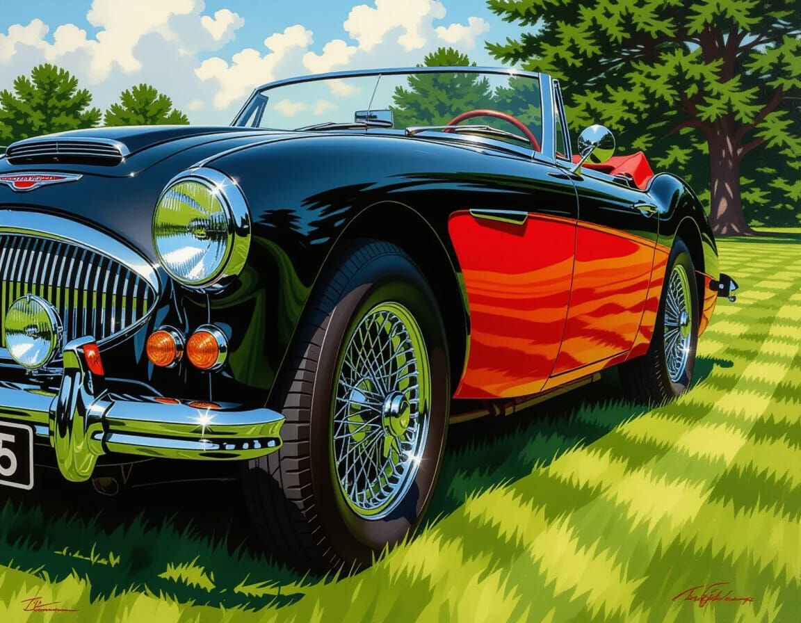 1966 Austin-Healey 3000: Hyperrealistic Painting
