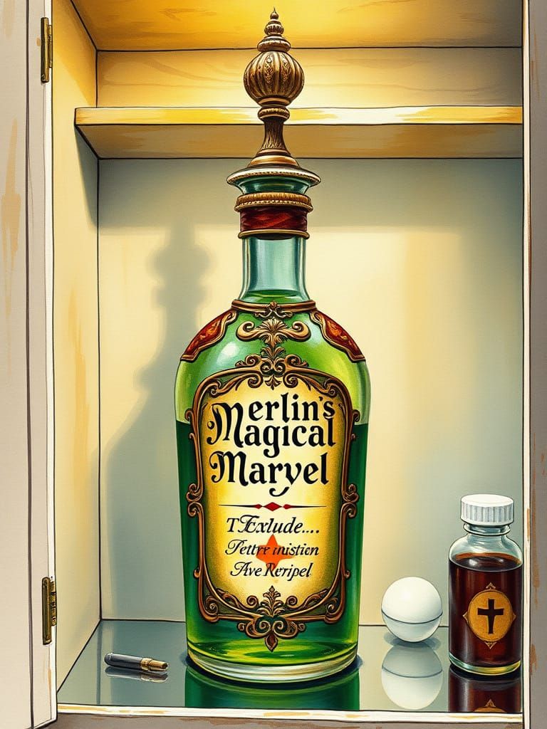 Ethereal Potion Bottle in Impressive Gouache Style