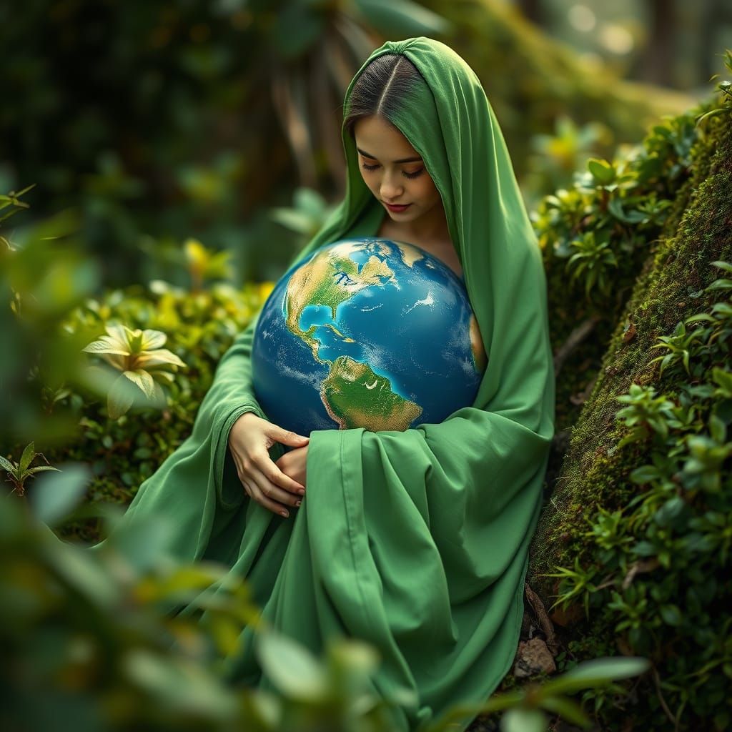 Mother Earth Gently Holds the Ocean