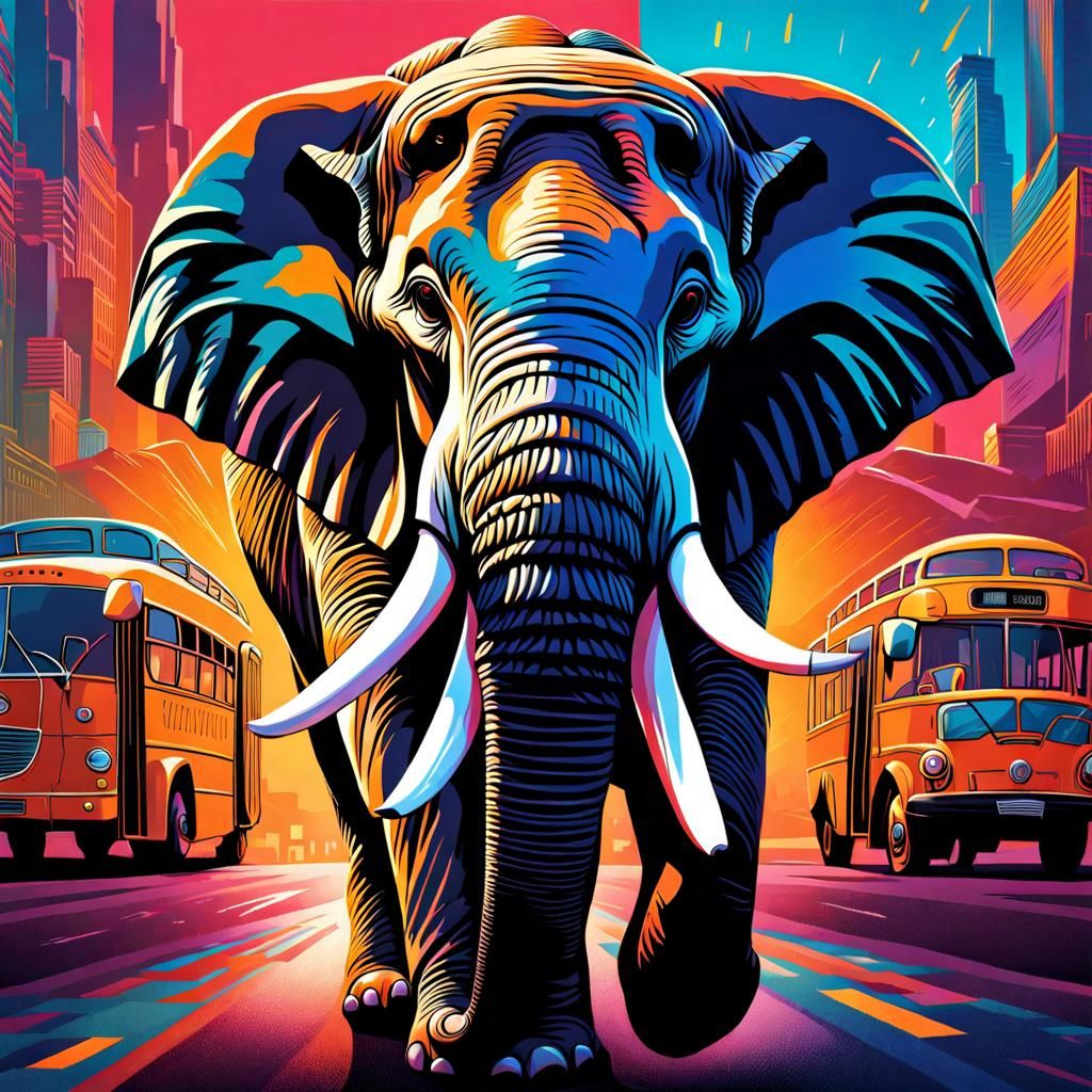 Elephant Bus Driver: Hyperrealistic Cinematic Portrait