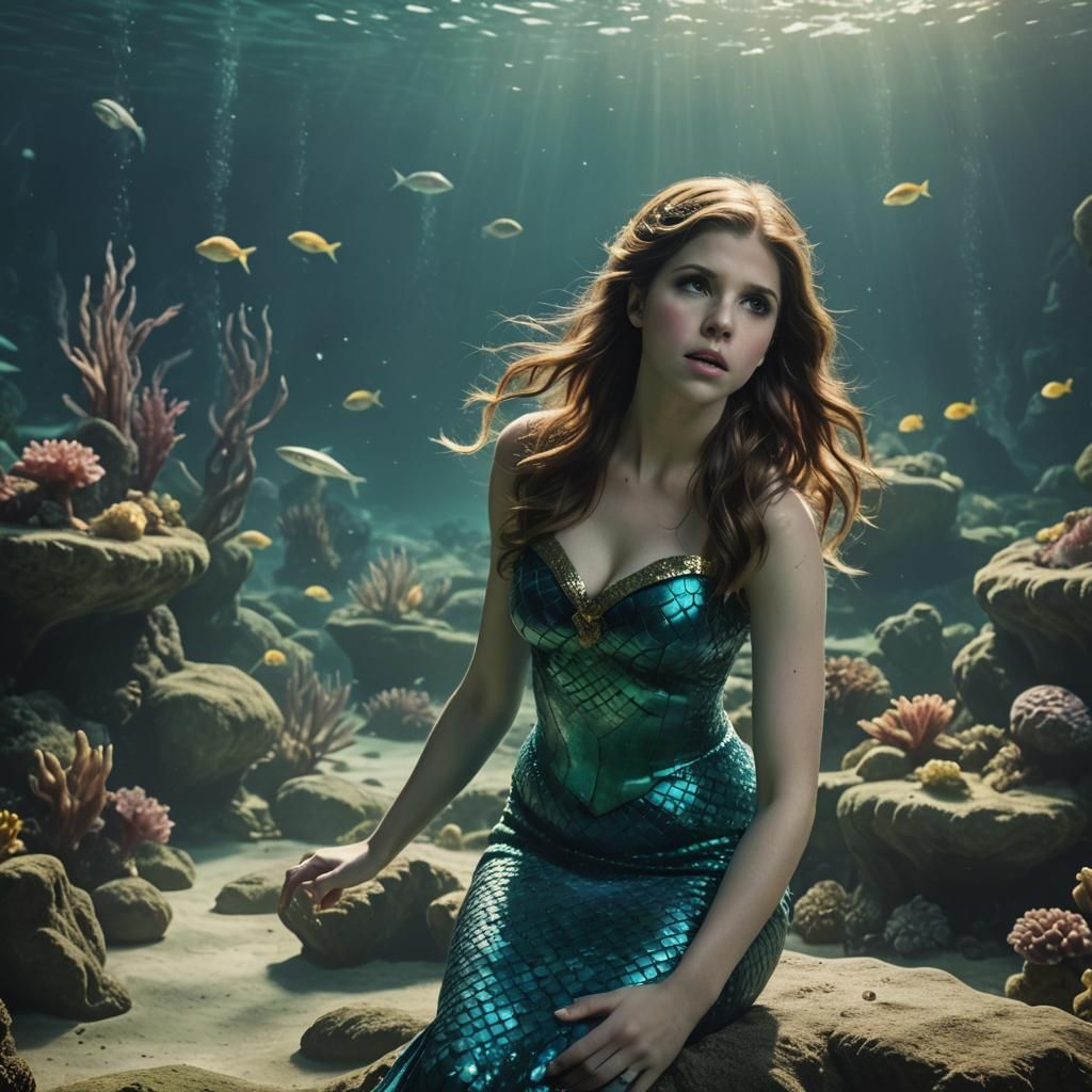 Anna Kendrick as a Mermaid in Cinematic Film Still