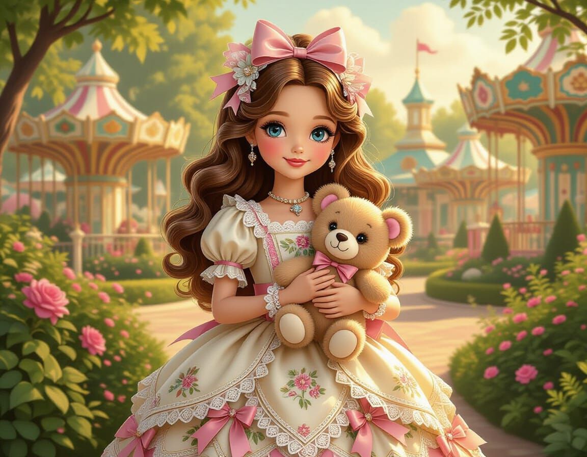 Victorian Barbie in Anime Style Theme Park