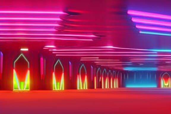 Opal Cave in Synthwave Style, 8K HDR