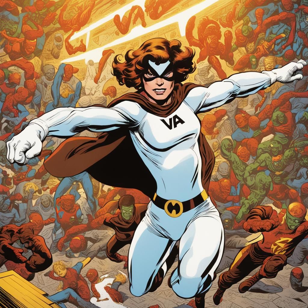 Female Superhero in Comic Book Style