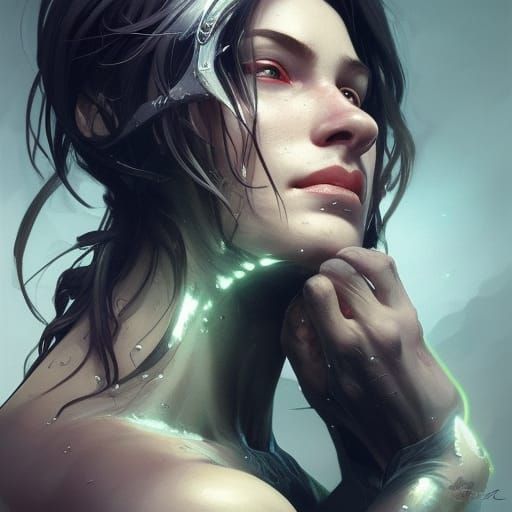 Sleeper Symbiote Portrait in Hyperdetailed Concept Art