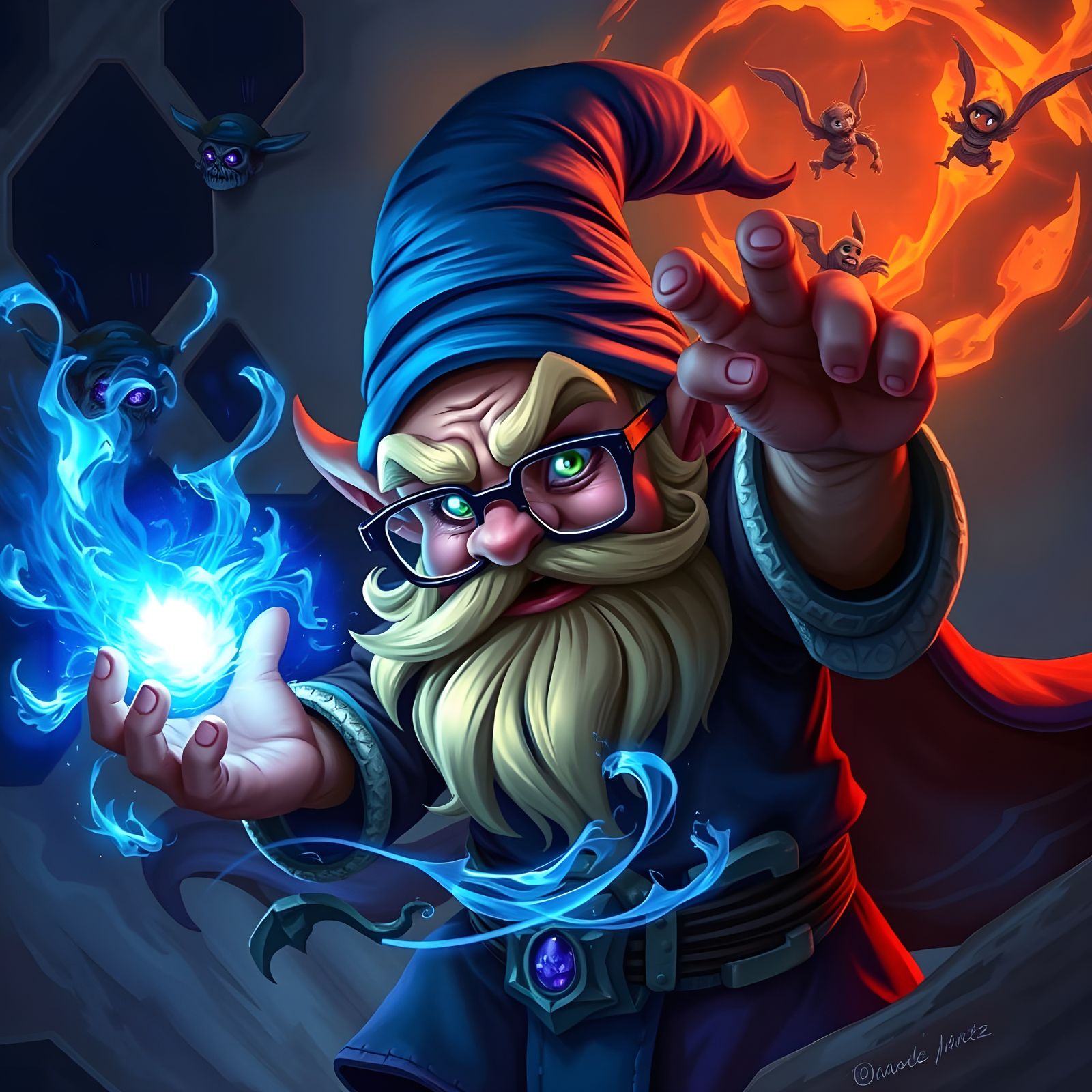 Warcraft Gnome Mage Casting Arcane Spell