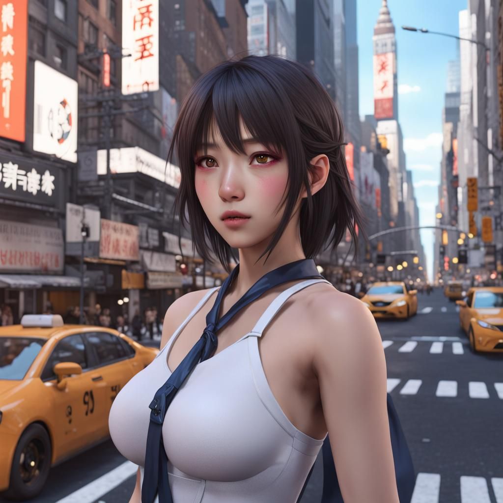 Anime Style Japanese Woman in New York City