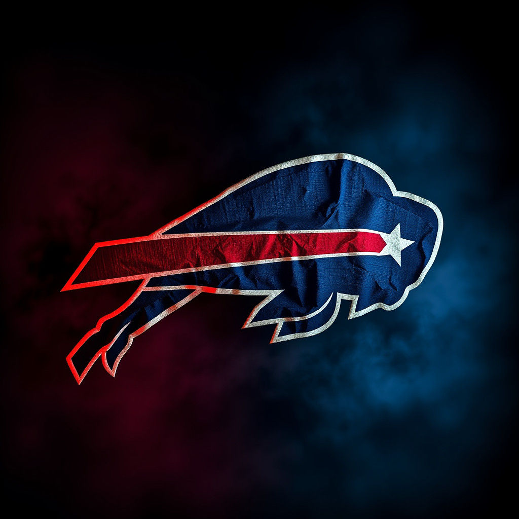 Buffalo Bills American Flag Logo in Hyperrealism