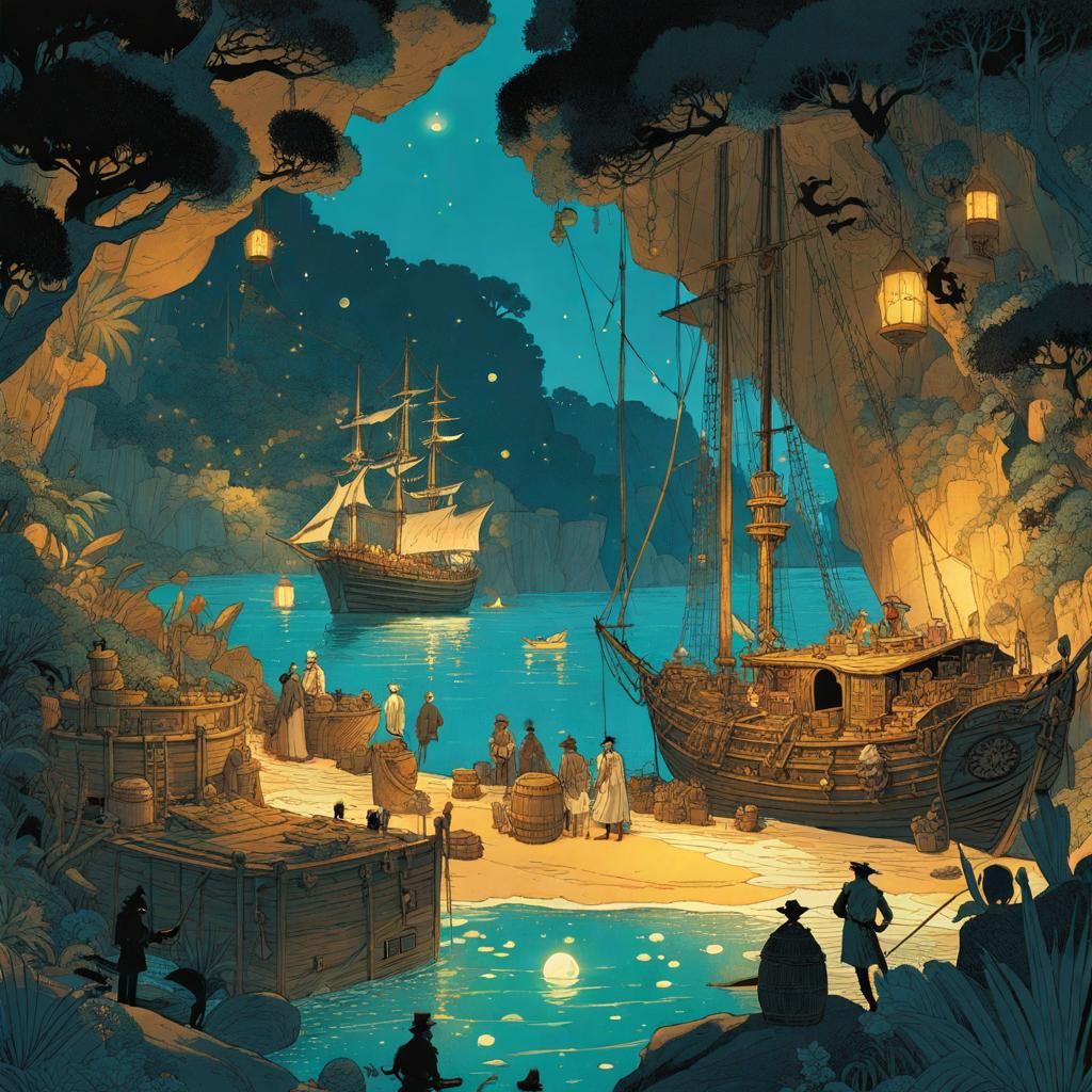 Pirate Cove Hideaway by Victorian Illustrators