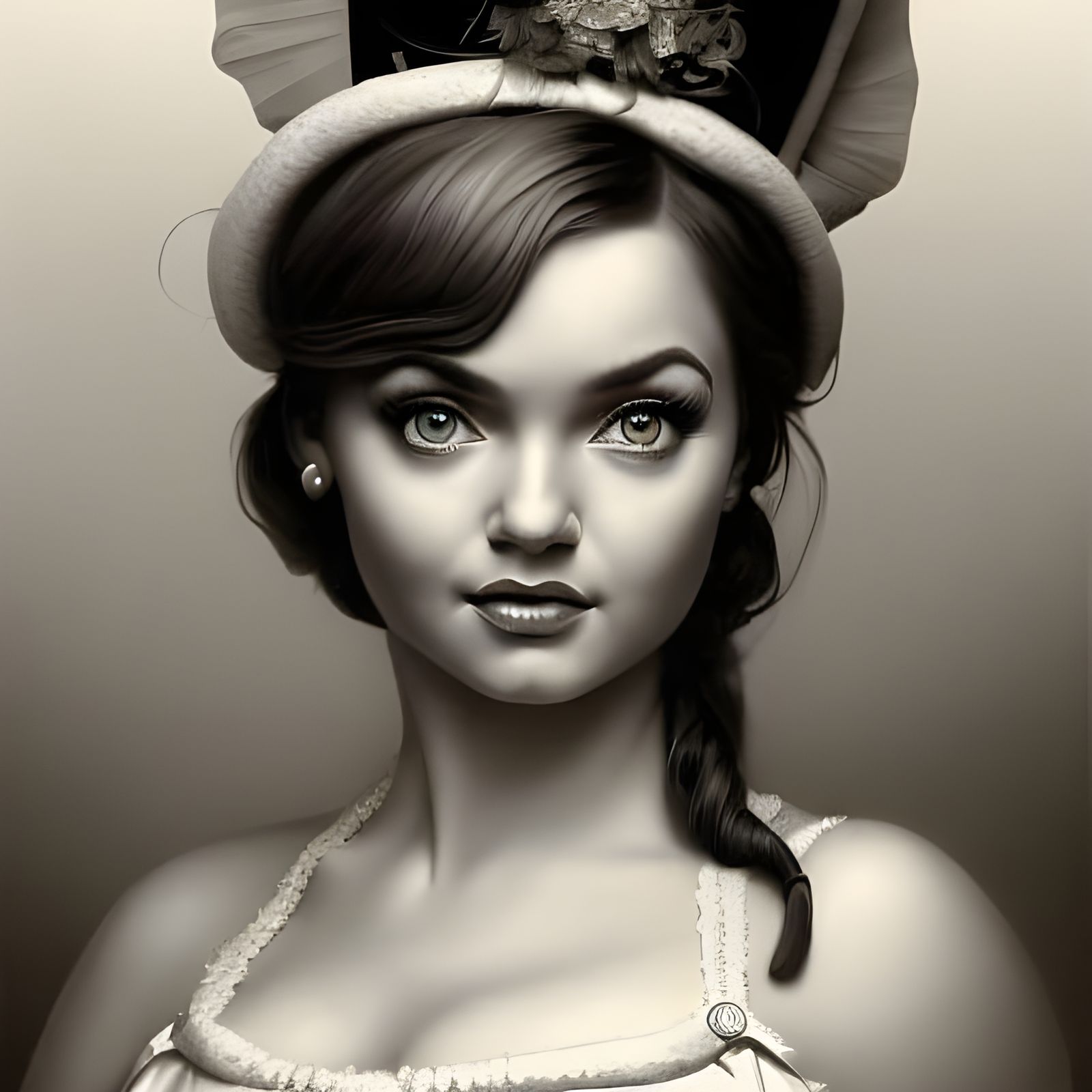 Vintage Portrait of a Saloon Barmaid