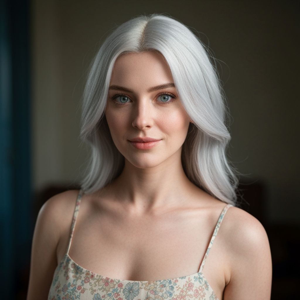 Award-Winning Photo of Beautiful Woman with Silver Hair and ...
